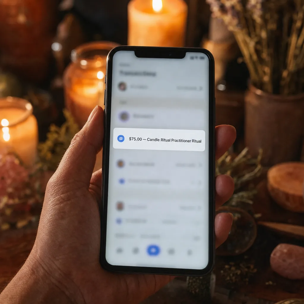 Your first paid session: payment received on the reader's phone